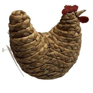 Target Bullseye Braided Straw Hen Figurine 2023 Farmhouse Easter Décor